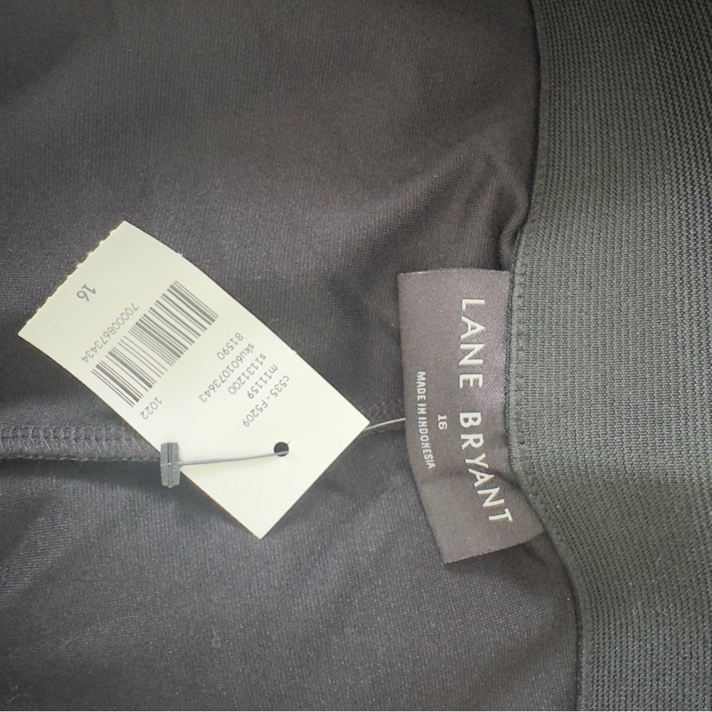 Lane Bryant Pull-On High-Rise Ponte Black Leggings with Rhinestone Trim - Picture 5 of 5